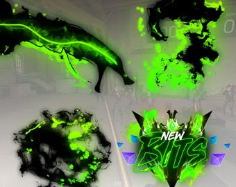 Stream Alerts Package - Black Dragon Green Ash - Animated Design - Twitch, Kick and Youtube