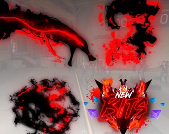 Stream Alerts Package - Black Dragon Red Ash - Animated Design - Twitch, Kick and Youtube