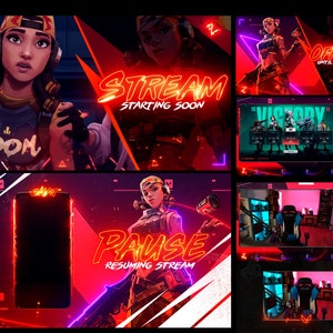 Valorant Raze - Animated Stream Overlays pack - HD quality webm format
