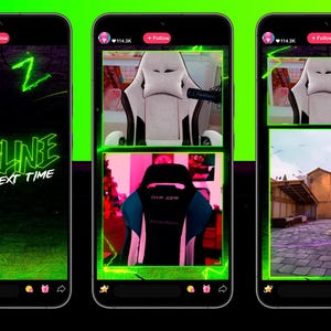 Neon Green TIKTOK Streaming Overlay Pack - Tiktok Live Animated Design image 4