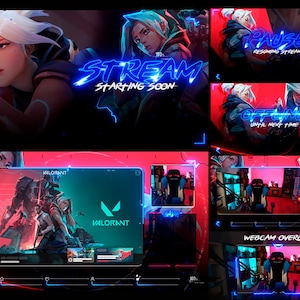 JETT Valorant - Animated Stream Overlays Pack - WEBM Format