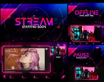 CyberPunk - Stream Overlay Pack - Twitch and Kick