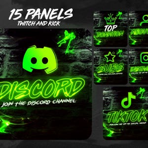 Panneaux profilés verts pour Twitch et Kick