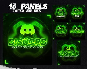 Green Portal Stream Profile Panels / Twitch and Kick