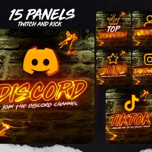 Neon Gelbe Stream Profil Panels: Twitch & Kick
