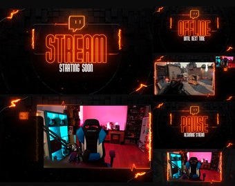 Animated Yellow Electric Stream Pack: WEBM Overlays for OBS Studio