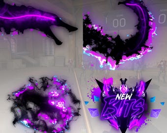 Stream Alerts Package - Ash Black Dragon - Twitch, Kick and Youtube - Animated Design