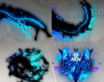 Stream Alerts Package - Black Dragon Blue Ash - Animated Design - Twitch, Kick and Youtube