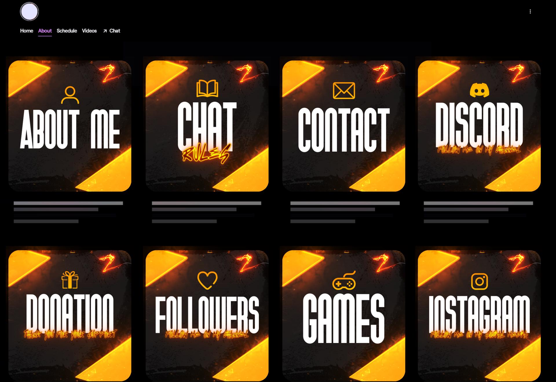 Perfil de streaming Paneles en neón Graffiti Amarillo: Twitch y Kick ...