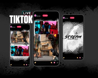 Neonweißes und schwarzes TIKTOK Overlay Paket - TiktokLive Animiertes Design