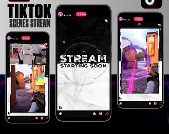 Black and White - TIKTOK Streaming Overlay Pack - Tiktok Live Animated Design