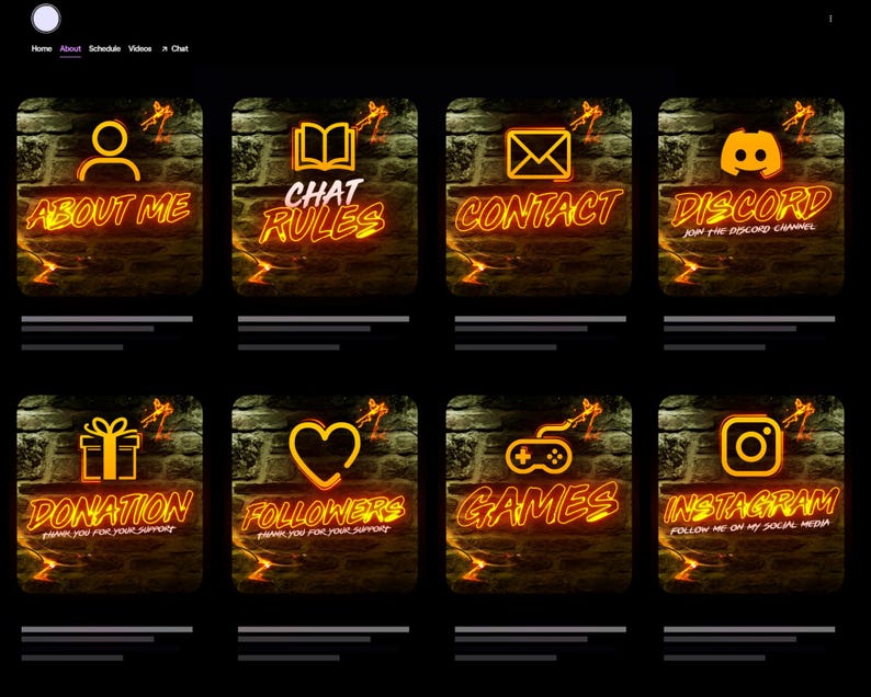 Paneles de perfil de transmisión en amarillo neón: Twitch y Kick - Etsy ...