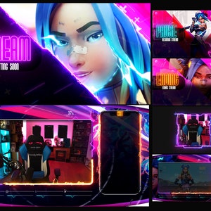 Valorant stream pack - NEON Animated  overlays - WEBM Format HD Quality