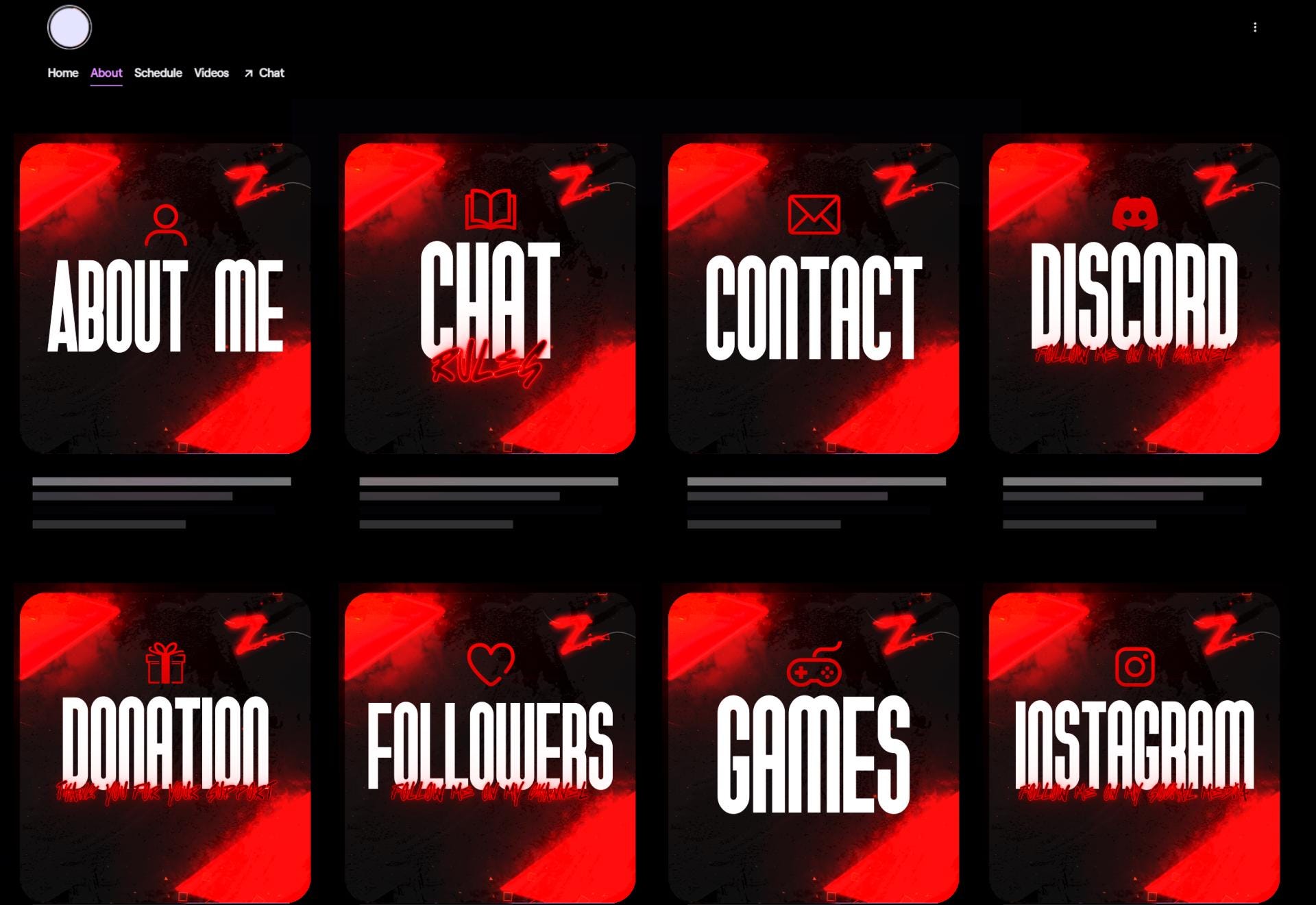Perfil de streaming Paneles en neón Graffiti Red: Twitch y Kick - Etsy ...