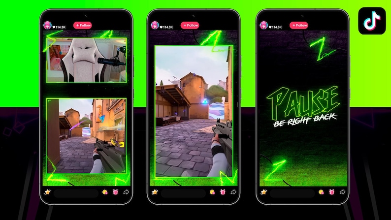 Neon Green TIKTOK Streaming Overlay Pack - Tiktok Live Animated Design image 3