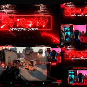 Overlays Stream Animated Classic Neon style  Pack - WEBM format