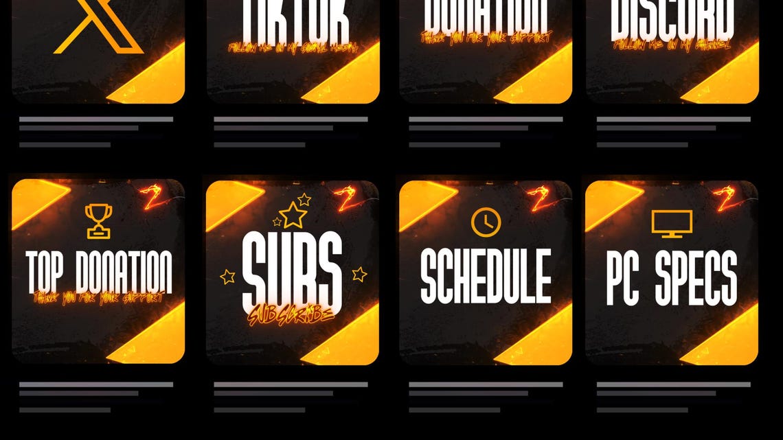 Perfil de streaming Paneles en neón Graffiti Amarillo: Twitch y Kick ...