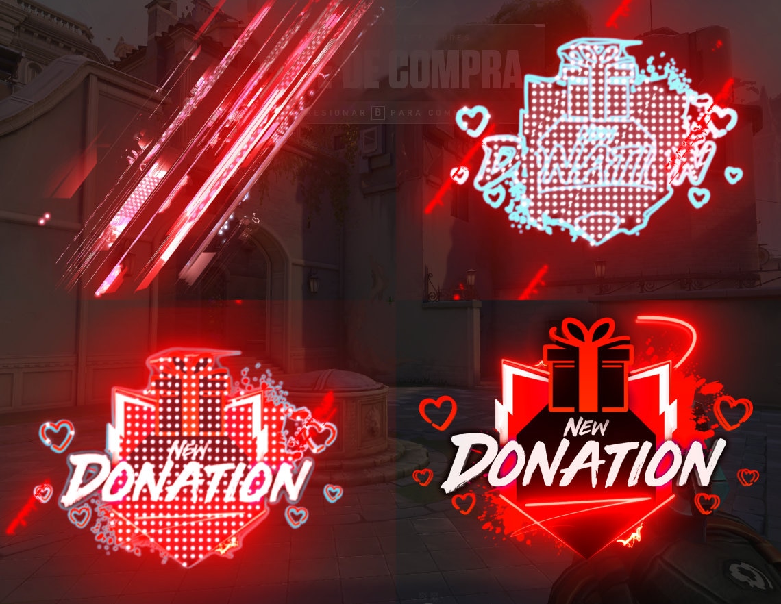 Animated Stream Alerts - Red Style - Compatible Twitch - Kick - WEBM Format