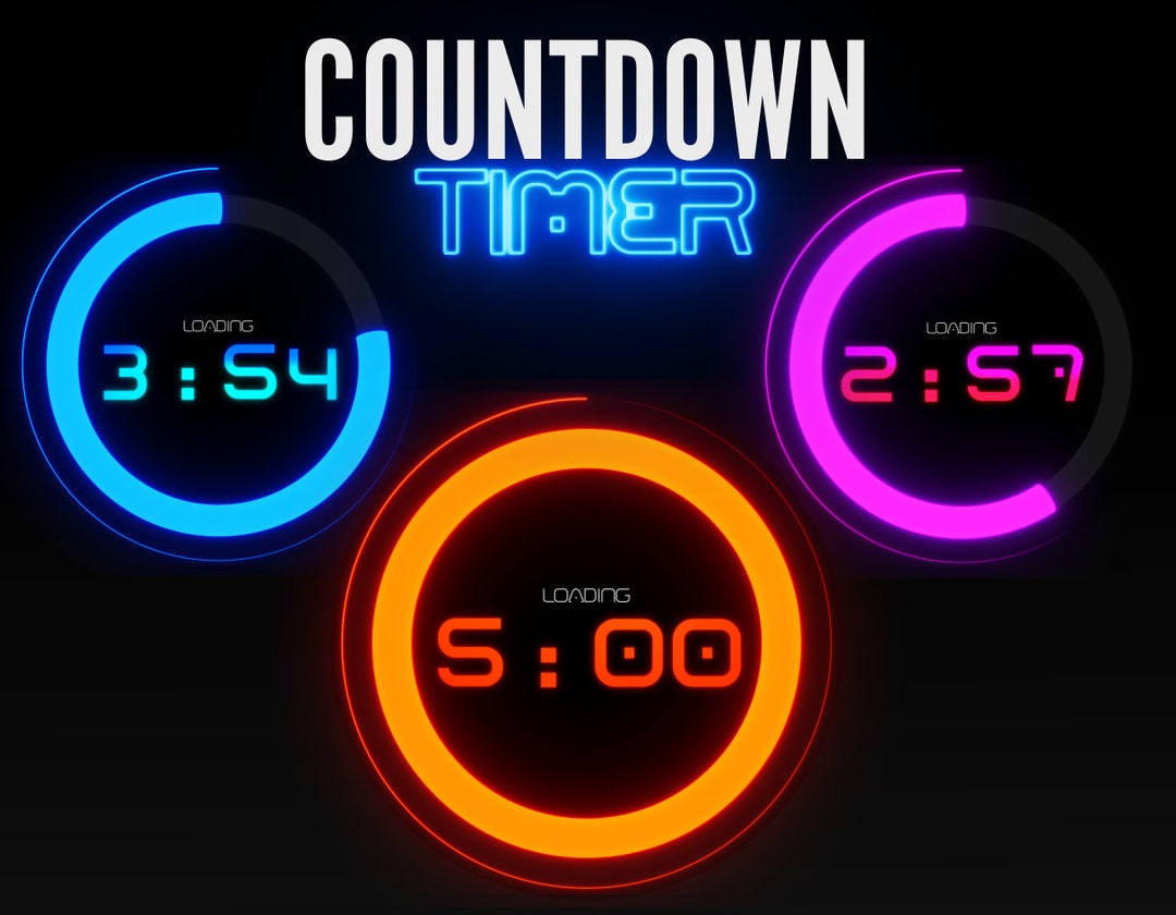 STREAM Countdown Timer for Twitch and Kick Neon Light Ring Style