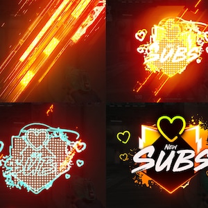 Animated Stream Alerts - Neon Yellow Style - Compatible Twitch - Kick  - WEBM Format