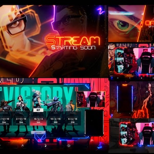 Valorant Overlays Stream Pack - Chamber - Twitch and Kick Animated Design