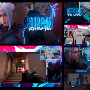 Jett Valorant - Animated Stream Overlays Pack - Twitch, Kick and Youtube - OBS Studio, Streamlabs