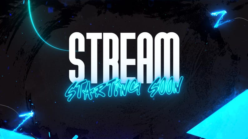 Blue Neon Graffiti Animated Stream Scenes: Complete Streaming Package ...