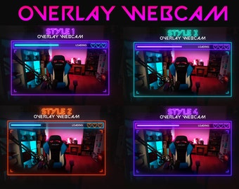 Animated Neon Stream Webcam Overlays: 4 Styles (WEBM)