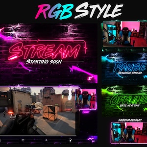 RGB style Stream overlays pack - RGB Animation