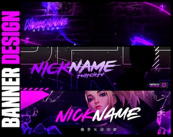 Custom Banner Design - Twitch, Youtube, Kick Profile Banner