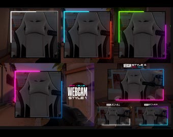 Overlay Design - Stream  Webcam Frame 5 Animated Styles - Animated (HD Quality webm format)