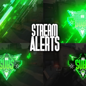 Animated Stream Alerts - Neon Green Style Desing - Compatible Twitch - Kick  - WEBM Format