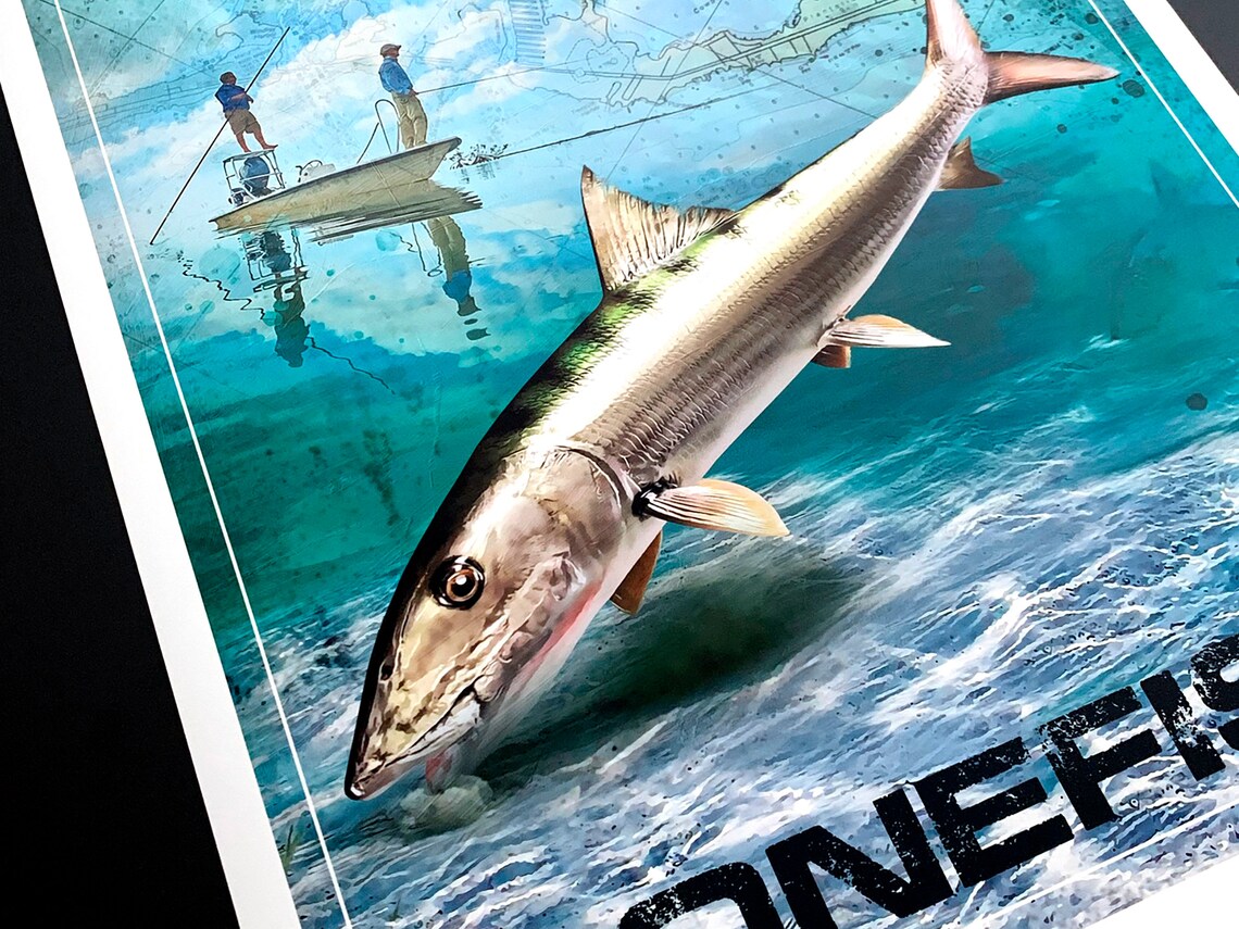 Albula Vulpes Bonefish Art Print - Etsy