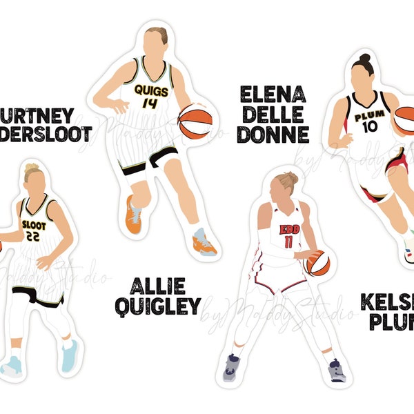 WNBA player stickers, Allie Quigley, Courtney Vandersloot, Elena Delle Donne, Kelsey Plum
