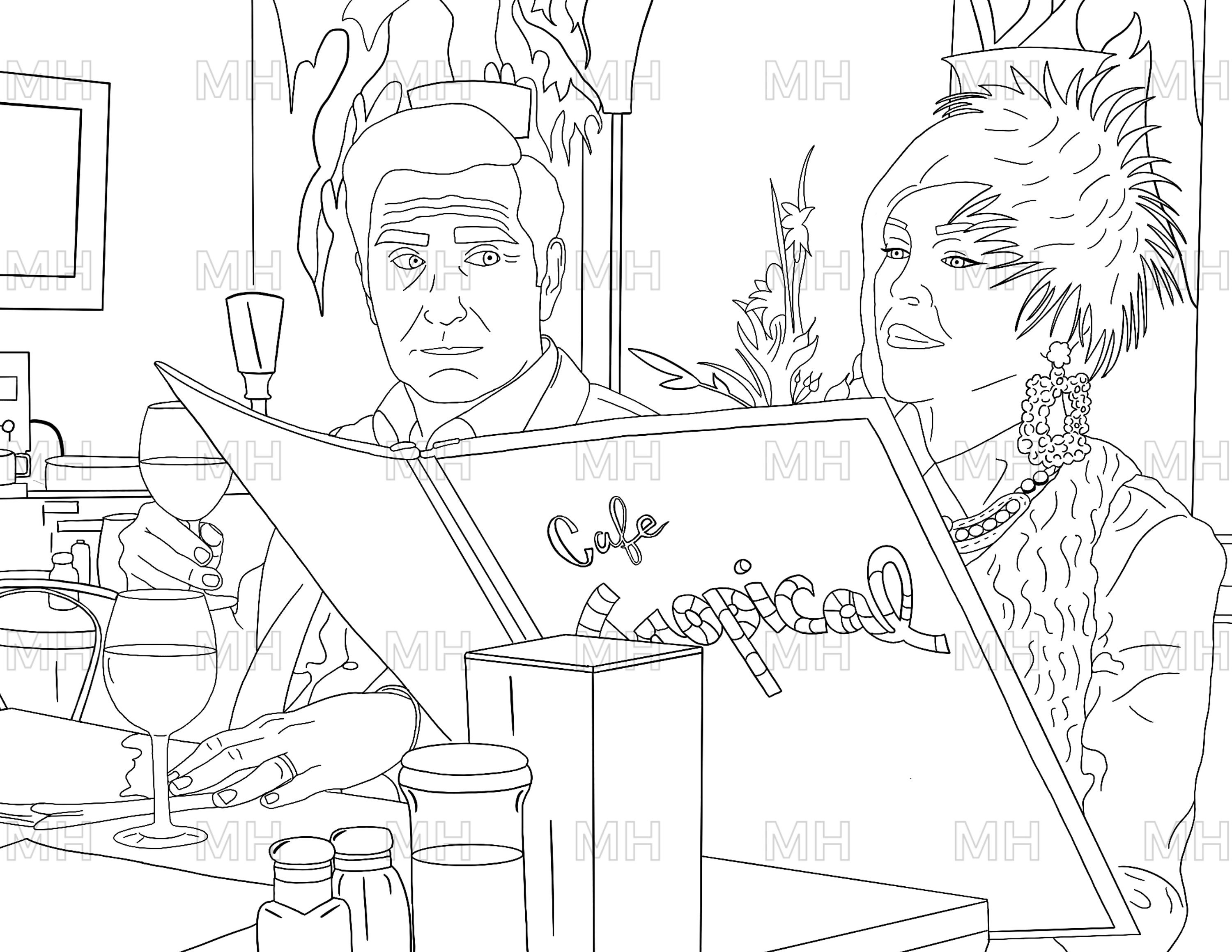 Schitts Creek Coloring Pages Digital Download Adult | Etsy