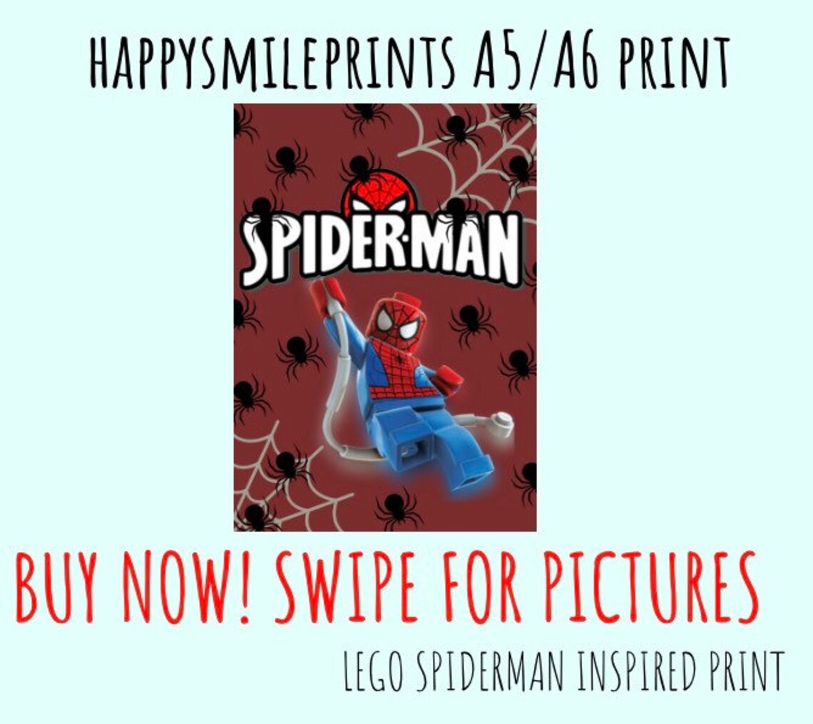 Lego Spider-man Print Spiderman | Etsy