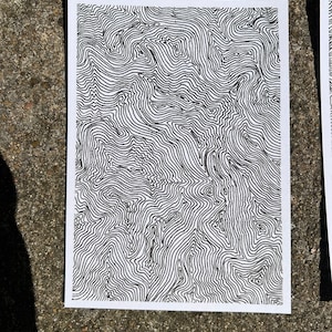 Line Drawing, Line Art, Pen Art, Abstract Art, Abstract Drawing, Squiggly, Squiggly Art, Custom Art, Custom Gift, Wavy Art, Wall Decor, Card
