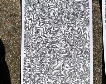 Line Drawing, Line Art, Pen Art, Abstract Art, Abstract Drawing, Squiggly, Squiggly Art, Custom Art, Custom Gift, Wavy Art, Wall Decor, Card