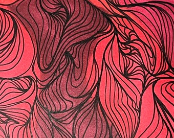 Line Drawing, Line Art, Abstract Art, Colorful Art, Marker Art, Ink Art, Handmade Art, Wall Decor, Gift Idea, Colorful Art, Red Art