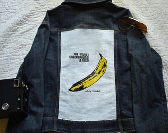 Hand-painted Velvet Underground and Nico Up-Cycled Denim Jacket