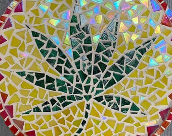 Mosaic, 30 cm, Mosaic art, Mosaic wall art, Large wall art, Modern wall art, Botanical wall art