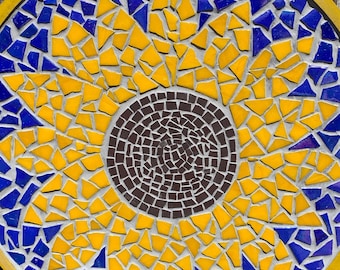 Mosaic, 30 cm, Wall decor, Mosaic art, Sunflower mosaic, Mosaic wall art