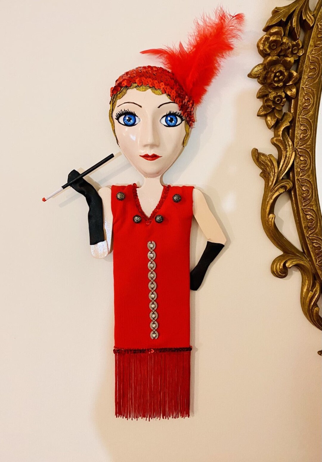 Flapper Girl Necklace Holder Etsy