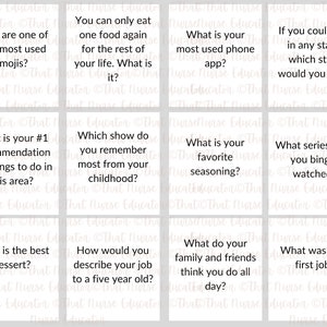 Ice Breaker Question Cards for First Day or Introducing Groups of ...