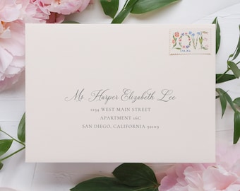 Wedding Envelope Address Template, Printable Envelope Template, Guest Addressing Template, Return Address, Watercolor Eucalyptus, LWP03