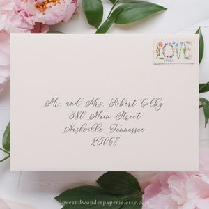 Calligraphy Wedding Envelope Address Template, Printable Envelope Template, Guest Addressing Template, Return Address, Reply Address