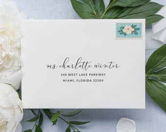 Wedding Envelope Address Template, Printable Envelope Template, Guest Addressing Template, Return Address, Modern Calligraphy, A7 (5x7")