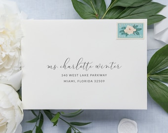 Wedding Envelope Address Template, Printable Envelope Template, Guest Addressing Template, Return Address, Modern Calligraphy, A7 (5x7&quot;)