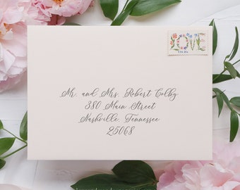 Calligraphy Wedding Envelope Address Template, Printable Envelope Template, Guest Addressing Template, Return Address, Reply Address