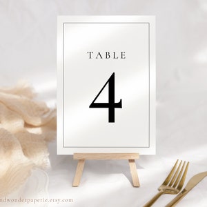 Minimalist Wedding Table Number Template, Editable Table Number Card, Modern Table Number, Reception Table Sign, Instant Download, LWP04